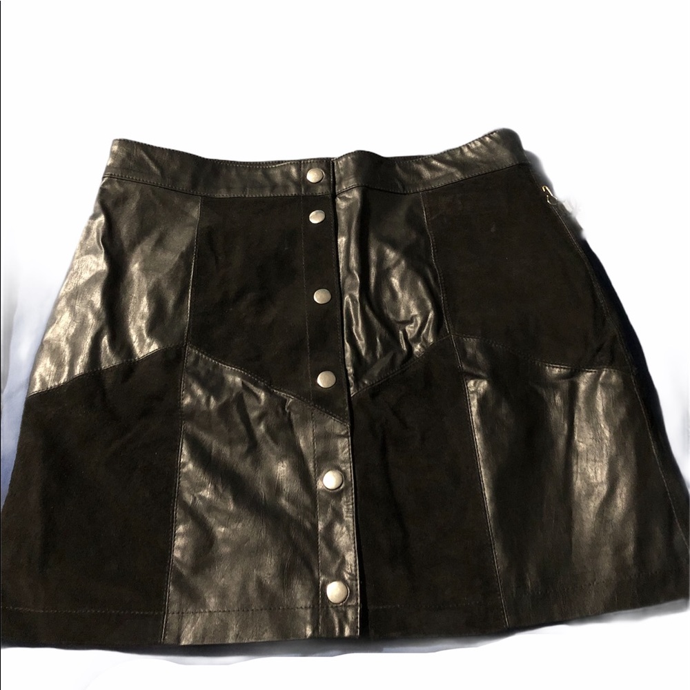 Faux Leather and fabric skirt
